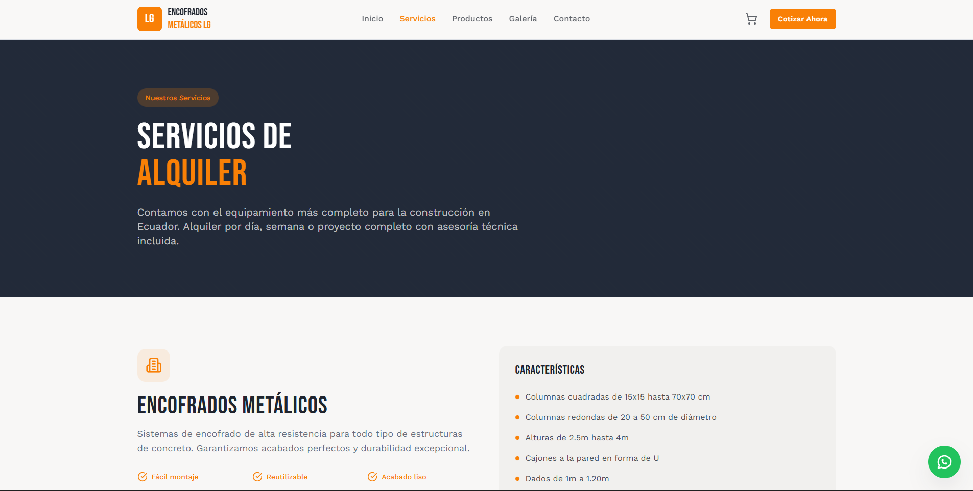 Web Corporativa Encofrados Metálicos LG - Galería 3